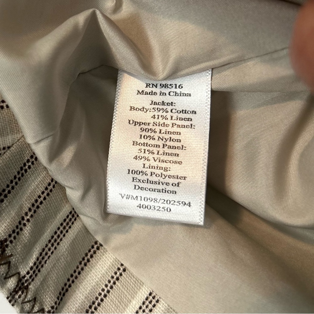 Coldwater Creek Women's Beige Mixed Media Cotton Linen Blazer Size 14 NWT - Picture 15 of 16